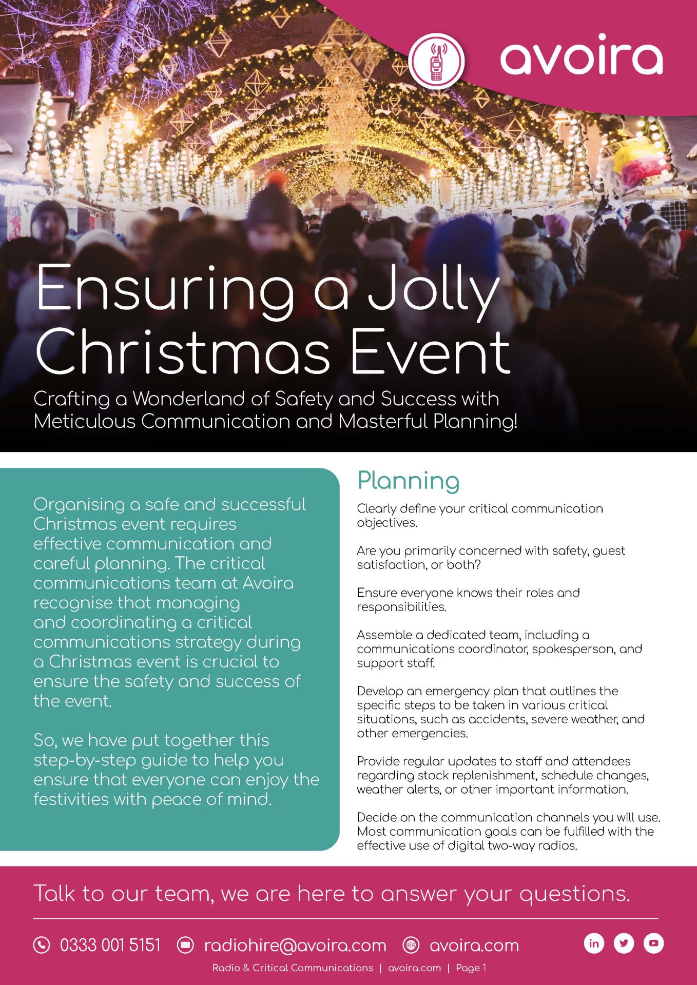 Radio Hire at Christmas