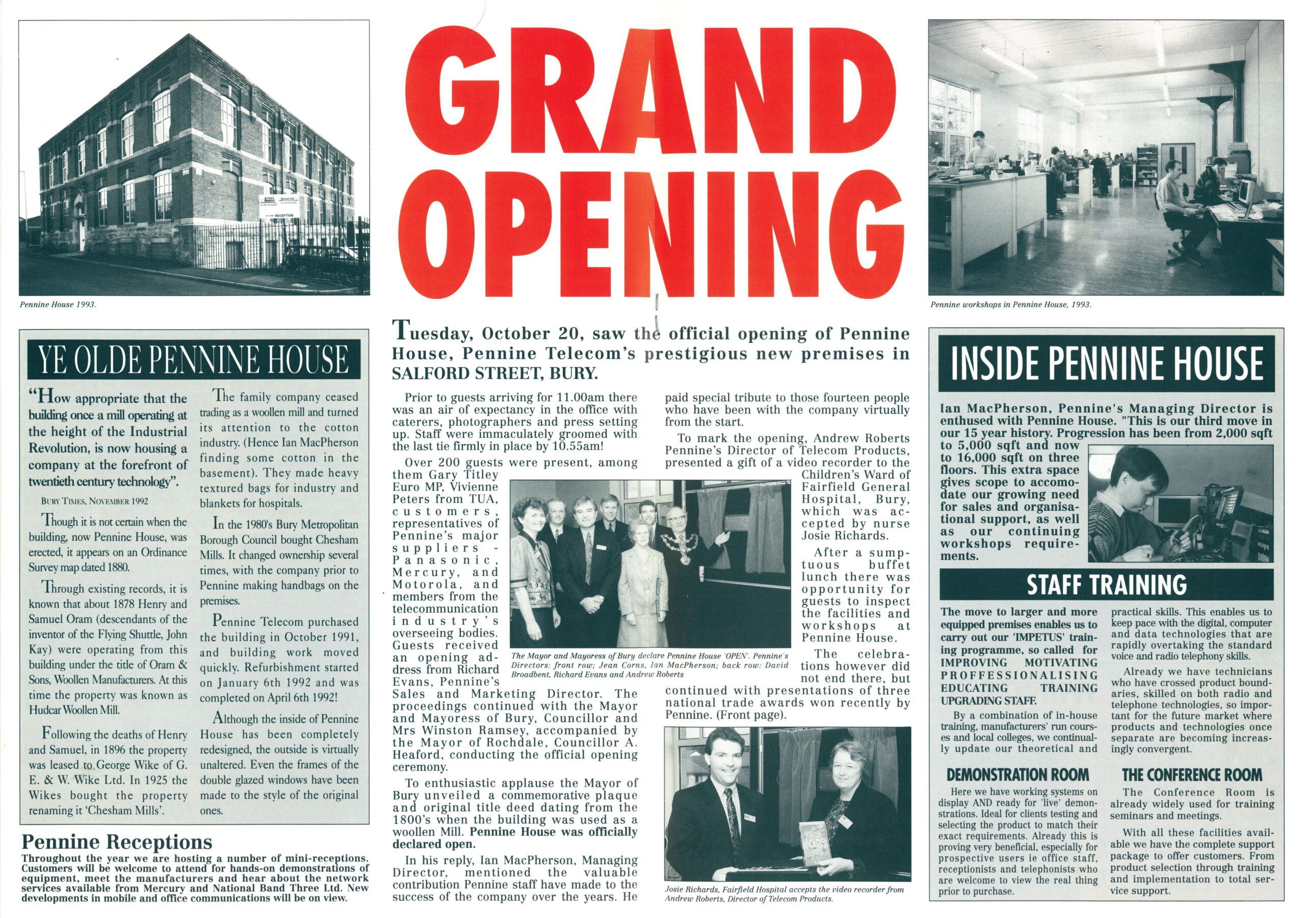 Pennine mayor opening offices